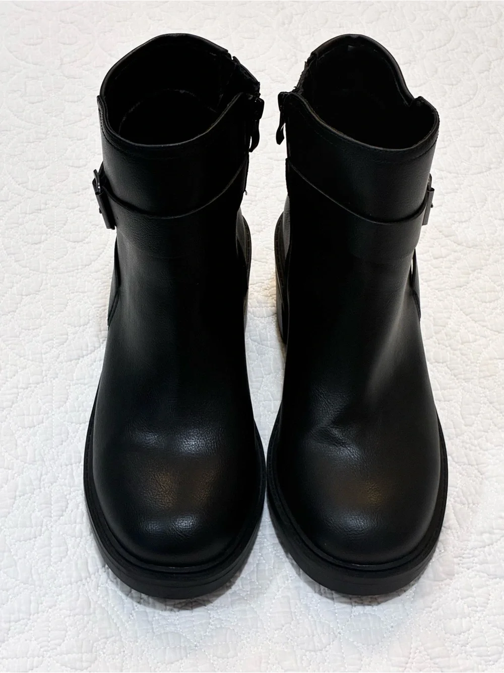 Torrid Black Faux Leather Buckle Ankle Boots Boots Womens 11WW Extra Wide Width